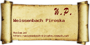 Weissenbach Piroska névjegykártya